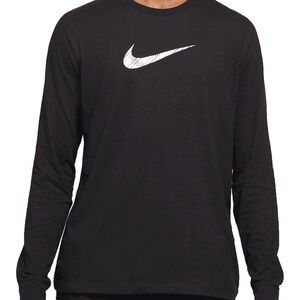 NIKE Men's Dri-FIT Long-Sleeve Training T-Shirt Men’s Large Black Standard Fit